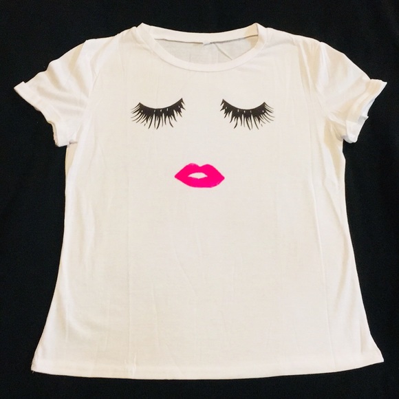 ✨8xHP✨Ombré Casual Eyelashes and Lips Tee💋😍 - Picture 6 of 6